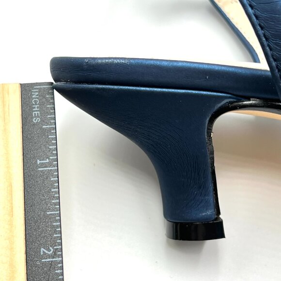 Touch Ups Womens Size 8 Jane Sparkly Blue Kitten Low Heels Dress‎ Sandals Shoes - Picture 11 of 12